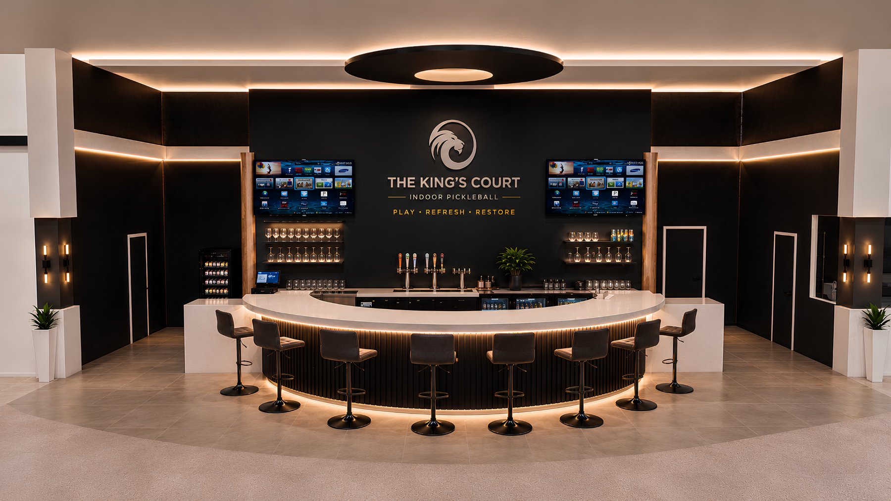 Concept render of the club bar and restaurant